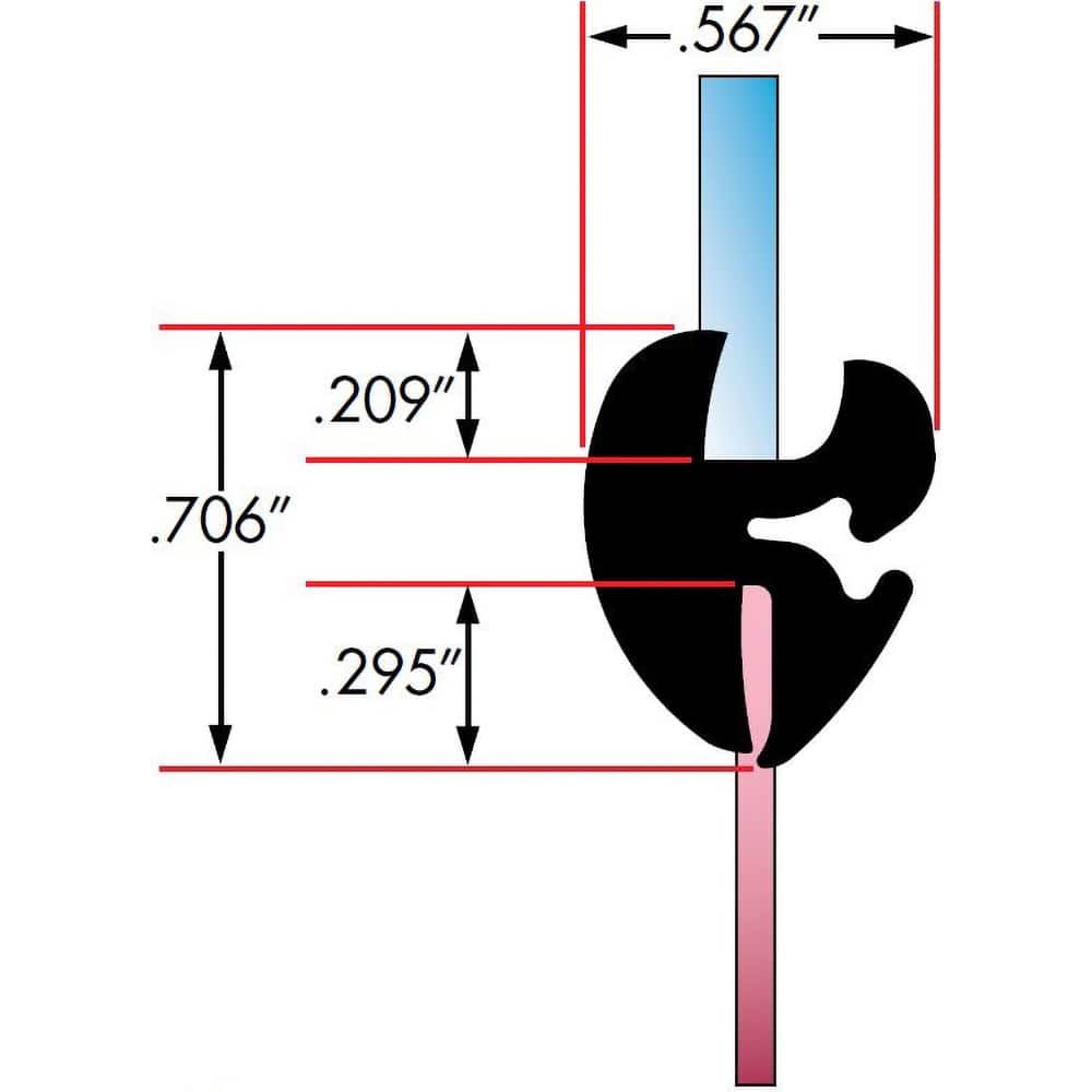Fairchild Industries - Automotive Replacement Parts; Type: Self-Sealing Weatherstrip ; Application: Two Piece Rubber Glass Sealing Weatherstrip for Windshields With Rubber Locking Strip Included, , 25 Ft., Each - Exact Tooling