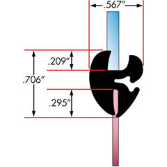 Fairchild Industries - Automotive Replacement Parts; Type: Self-Sealing Weatherstrip ; Application: Two Piece Rubber Glass Sealing Weatherstrip for Windshields With Rubber Locking Strip Included, , 25 Ft., Each - Exact Tooling