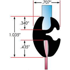 Fairchild Industries - Automotive Replacement Parts; Type: Self-Sealing Weatherstrip ; Application: Two Piece Rubber Glass Sealing Weatherstrip for Windshields With Rubber Locking Strip Included, , 25 Ft., Each - Exact Tooling