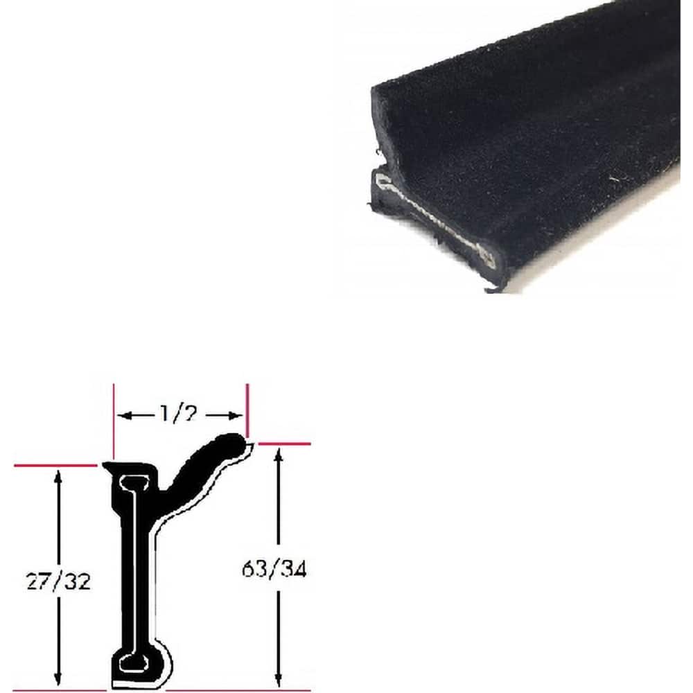 Fairchild Industries - Automotive Replacement Parts; Type: Belt Weatherstrip ; Application: Beltline Without Stainless Steel Bead Rigid Flocked Lining Rubber Covered, 48 In. - Exact Tooling