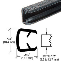 Fairchild Industries - Automotive Replacement Parts; Type: Edge Trim ; Application: Edge Trim, Double Lip 1/2" Trim with Segmented Steel Core, .250"-.500", Black Soft Tone, 50 ft. - Exact Tooling