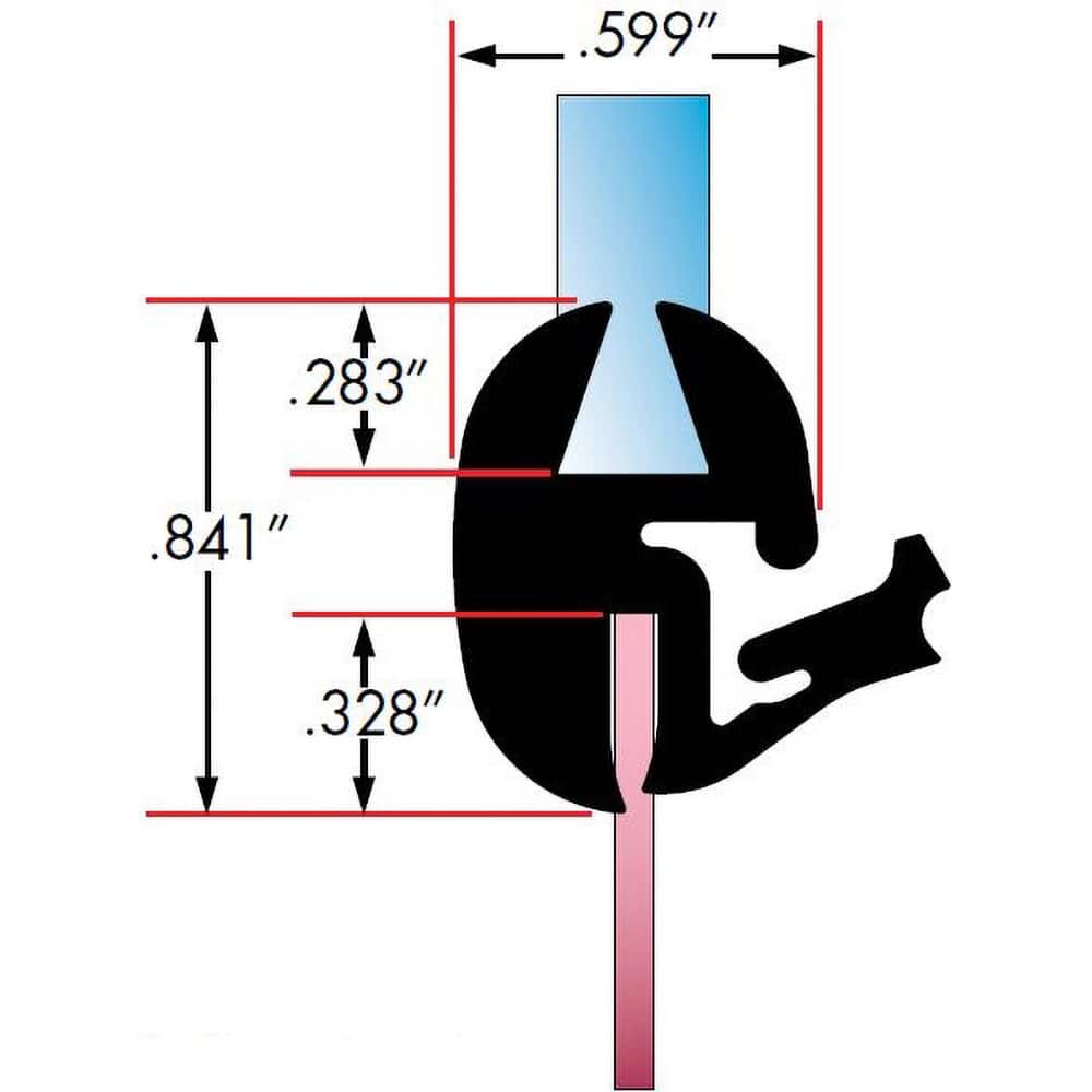 Fairchild Industries - Automotive Replacement Parts; Type: Self-Sealing Weatherstrip ; Application: One Piece Rubber Glass Sealing Weatherstrip for Windshields, , 25 Ft., Each - Exact Tooling