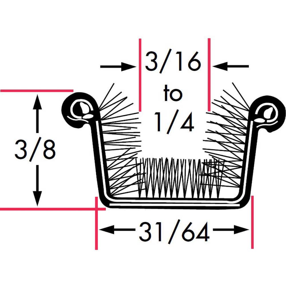 Fairchild Industries - Automotive Replacement Parts; Type: Window Channel ; Application: Stainless Steel Beaded Steel Core Channel with Rigid Polypropylene Pile Lining Uncovered, 36 In. - Exact Tooling