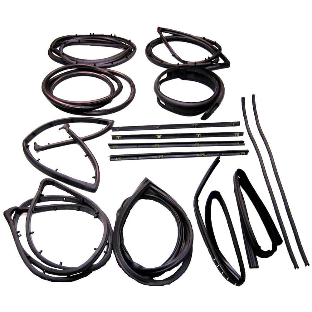 Fairchild Industries - Automotive Replacement Parts; Type: Weatherstrip Kit ; Application: 1968-1983 Jeep Classic Jeep (CJ) Weatherstrip Kit replaces OEM# J5457057; J5454164; J5459645; J5459644; J5453833; 55176223; 55176222; J5457112; J5454184; 5453950; - Exact Tooling