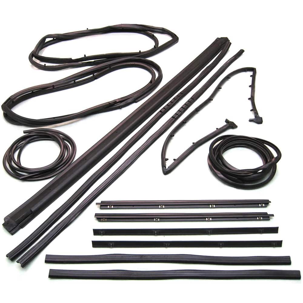 Fairchild Industries - Automotive Replacement Parts; Type: Weatherstrip Kit ; Application: 1987-1995 Jeep Wrangler Weatherstrip Kit replaces OEM# J5457057; J8134851; J5459645; J5459644; J5762385; J5762384; 55176223; 55176222; 55009742; 55175778; 55134655 - Exact Tooling