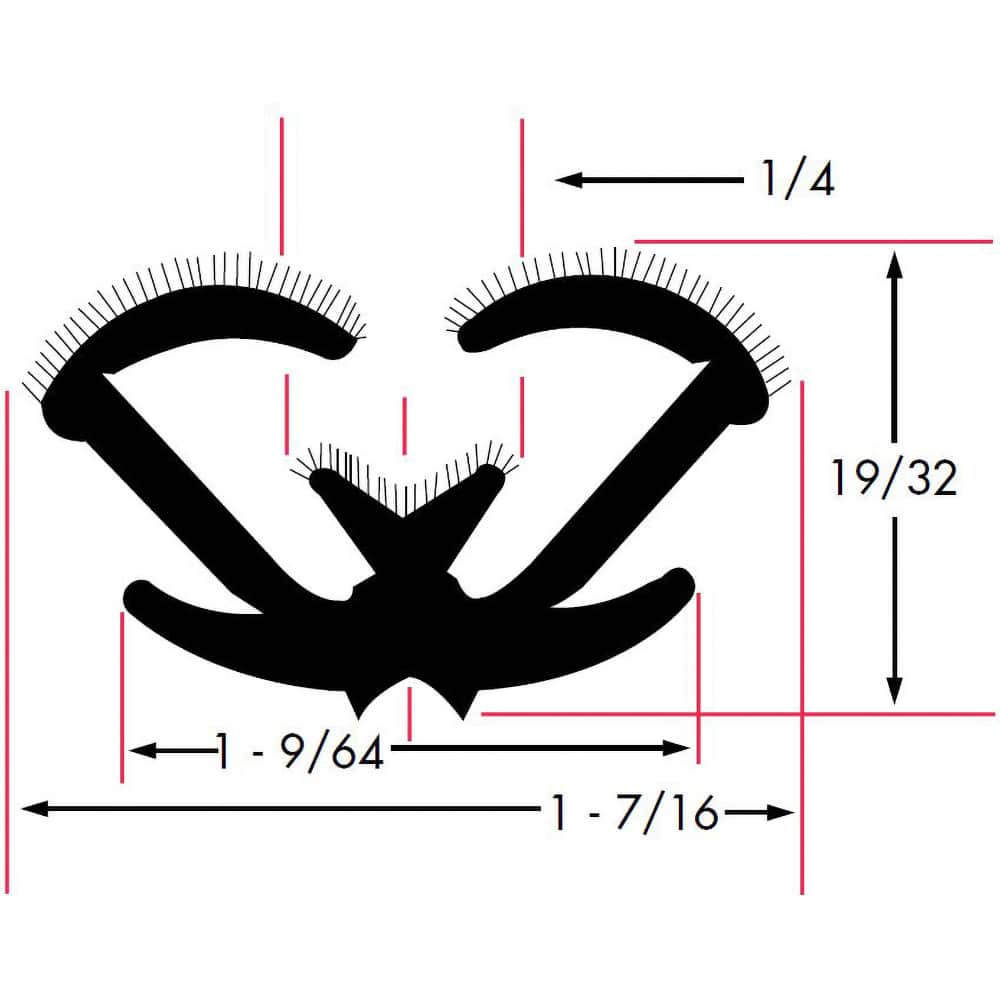 Fairchild Industries - Automotive Replacement Parts; Type: Window Channel ; Application: Unbeaded All Rubber Flexible Flocked Rubber Channel, 96 In. - Exact Tooling