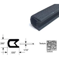 Fairchild Industries - Automotive Replacement Parts; Type: Edge Trim ; Application: Edge Trim, Standard Double Lip Trim with Segmented Steel Core, .032"-.125", Black Soft Tone, 50 ft. - Exact Tooling