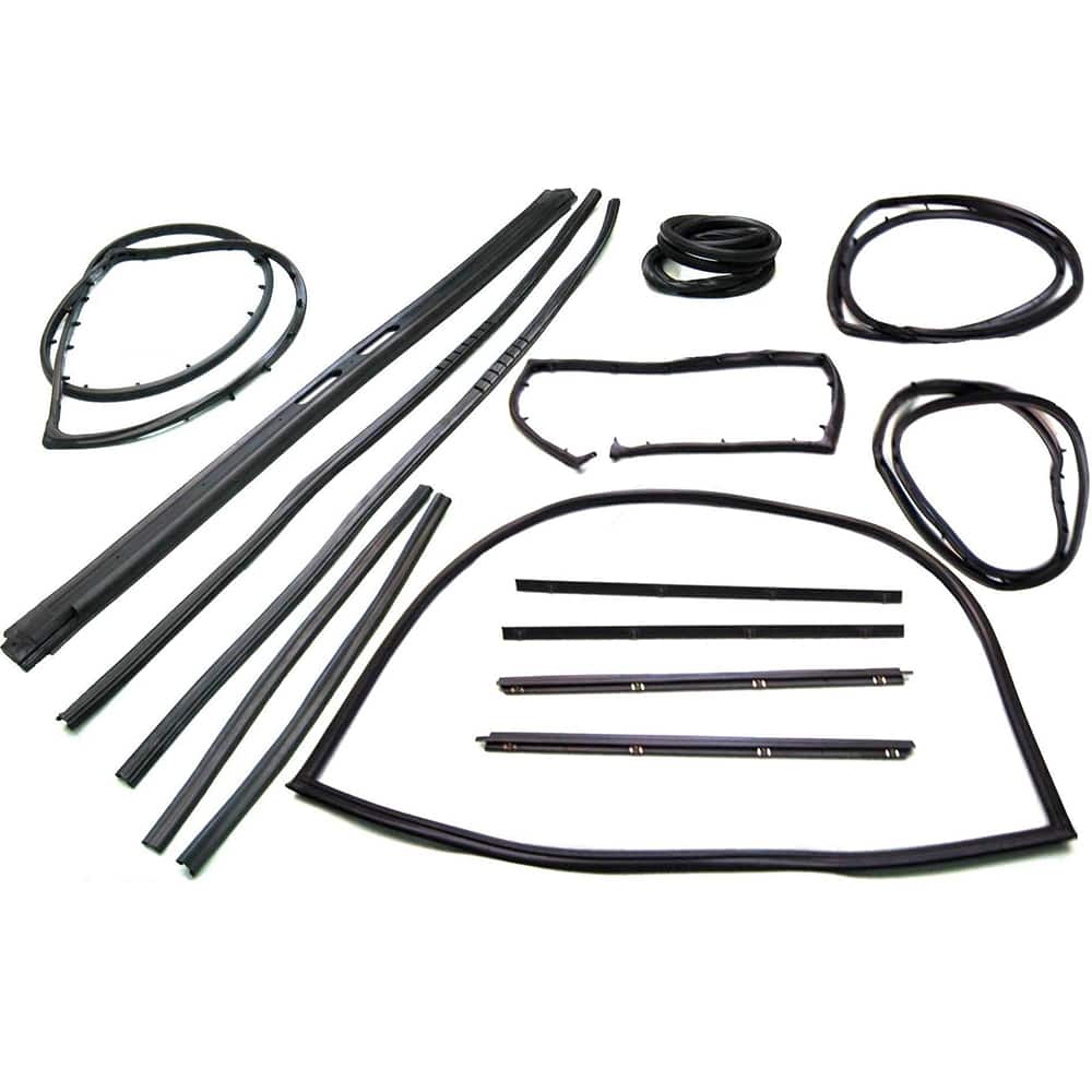 Fairchild Industries - Automotive Replacement Parts; Type: Weatherstrip Kit ; Application: 1976-1986 Jeep Classic Jeep (CJ) Weatherstrip Kit replaces OEM# J5457057; J813485; J5459645; J5459644; J5762385; J5762384; 55176223; 55176222; J5457112; J5454184; - Exact Tooling