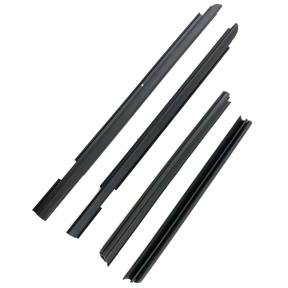 Fairchild Industries - Automotive Replacement Parts; Type: Rear Inner & Outer Belt Weatherstrip 4 pc Kit ; Application: 2007-2018 Jeep Wrangler (4DR) Rear Belt Weatherstrip 4 pc Kit OEM#: 55395711AB/10AB; 55395717AC/16AC replaces OEM# 55395711AB; 5539571 - Exact Tooling