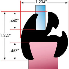 Fairchild Industries - Automotive Replacement Parts; Type: Self-Sealing Weatherstrip ; Application: Two Piece Rubber Glass Sealing Weatherstrip for Windshields With Rubber Locking Strip Included, , 25 Ft., Each - Exact Tooling