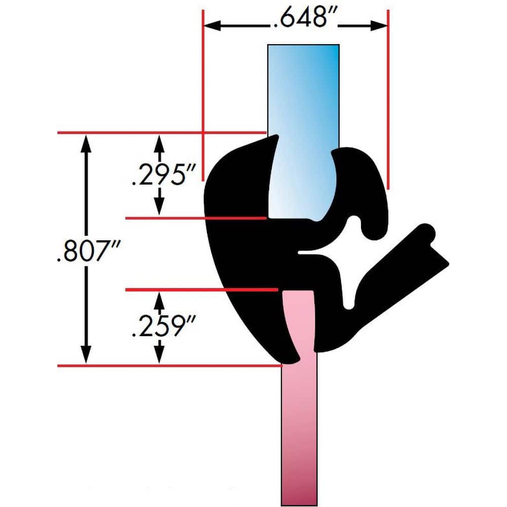 Fairchild Industries - Automotive Replacement Parts; Type: Self-Sealing Weatherstrip ; Application: One Piece Rubber Glass Sealing Weatherstrip for Windshields, , 25 Ft., Each - Exact Tooling