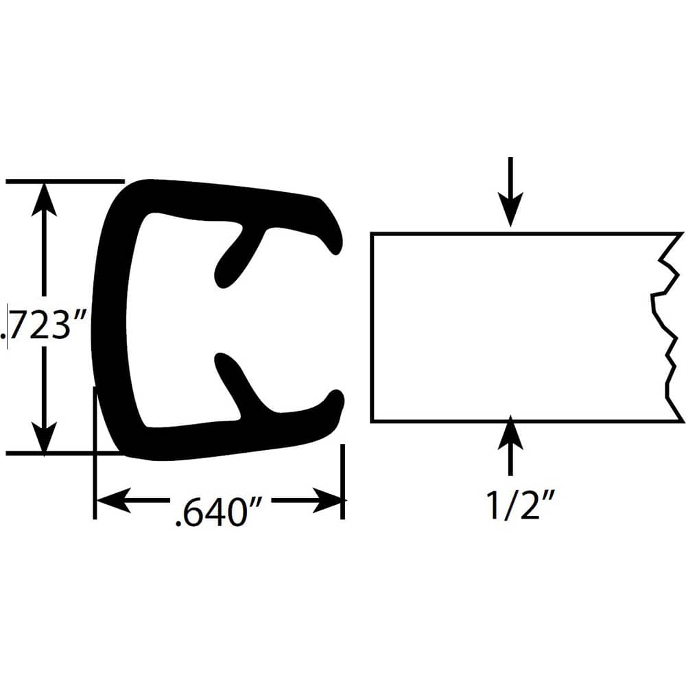 Fairchild Industries - Automotive Replacement Parts; Type: Edge Trim ; Application: Edge Trim, Double Lip 1/2" Trim with Segmented Steel Core, .250"-.500", White Soft Tone, 50 ft. - Exact Tooling