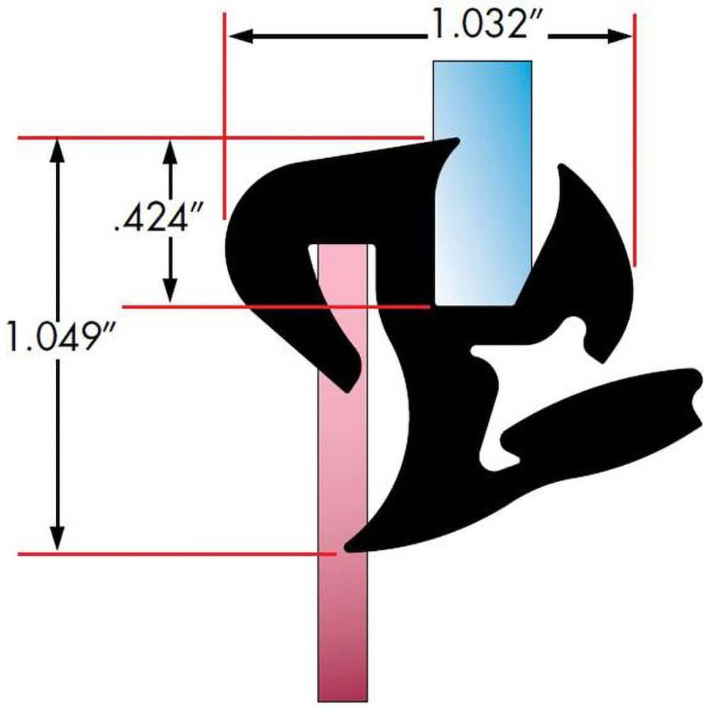 Fairchild Industries - Automotive Replacement Parts; Type: Self-Sealing Weatherstrip ; Application: One Piece Rubber Glass Sealing Weatherstrip for Windshields, , 25 Ft., Each - Exact Tooling