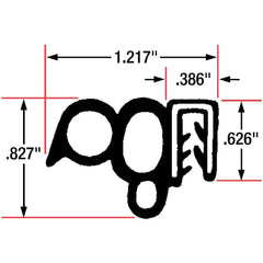 Fairchild Industries - Automotive Replacement Parts; Type: Trim Seal ; Application: Trim Seal, Sponge Bulb and Dense Rubber with Flexible Segmented Steel Core, .071"-.11", Black, 25 ft. - Exact Tooling