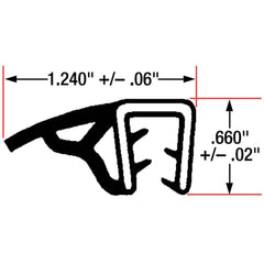 Fairchild Industries - Automotive Replacement Parts; Type: Trim Seal ; Application: Trim Seal, Sponge Bulb and Dense Rubber with Flexible Steel Wire Core, .125"-.250", Black, 25 ft. - Exact Tooling