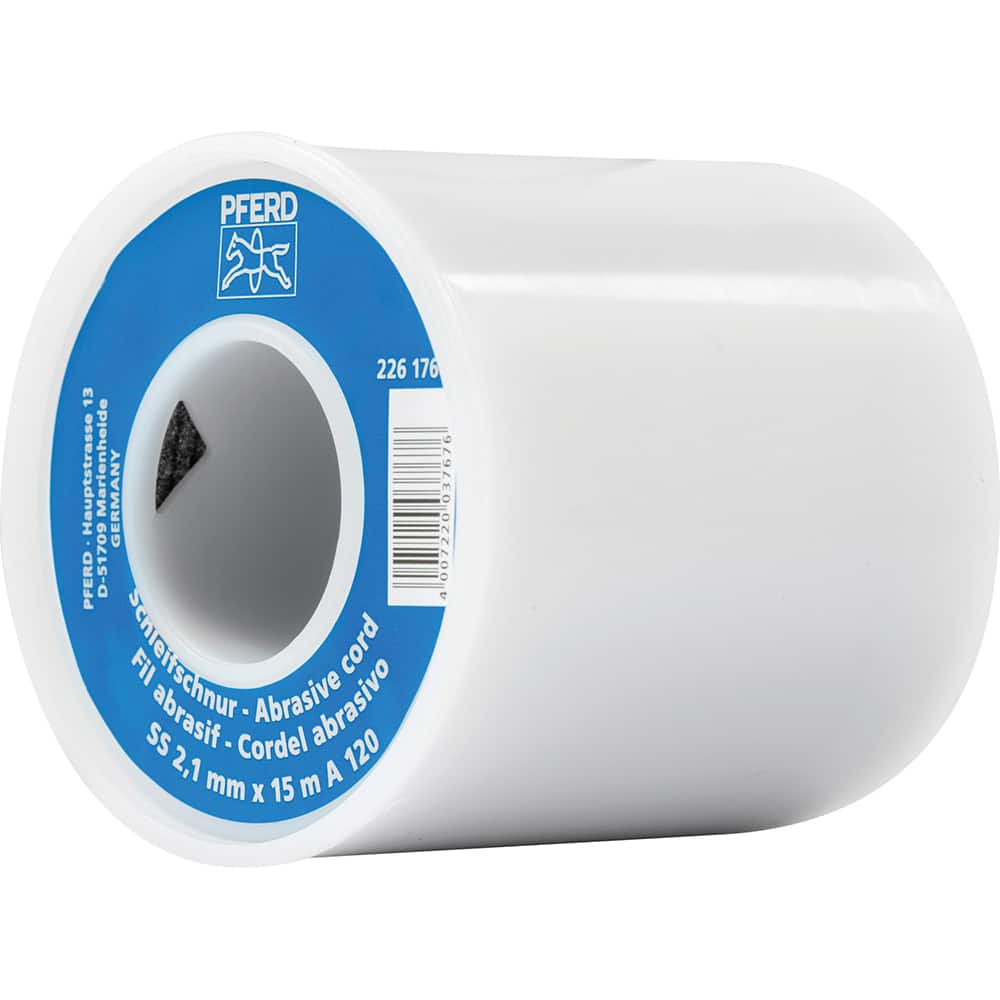 PFERD - Abrasive Cords & Tape; Product Type: Cord ; Abrasive Material: Aluminum Oxide ; Tape/Cord Width (Decimal Inch): 0.080 ; Overall Cord/Tape Length (Feet): 48 ; Grit: 120 - Exact Tooling