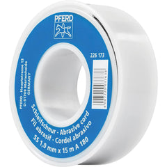 PFERD - Abrasive Cords & Tape; Product Type: Cord ; Abrasive Material: Aluminum Oxide ; Tape/Cord Width (Decimal Inch): 0.040 ; Overall Cord/Tape Length (Feet): 48 ; Grit: 180 - Exact Tooling
