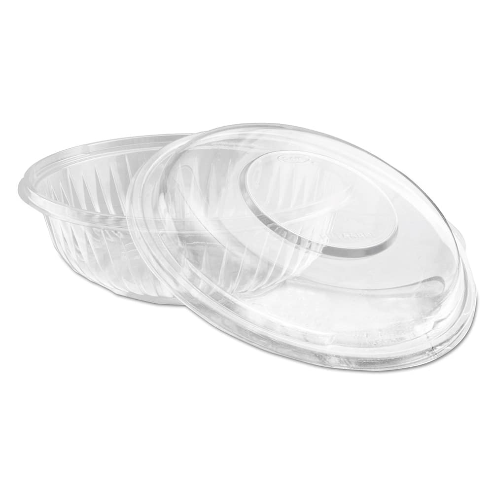 DART - Food Containers; Type: Bowl & Lid ; Shape: Round ; Volume Range: Smaller than 64 oz. ; Height (Decimal Inch): 2.000000 ; Diameter/Width (Decimal Inch): 7.2000 ; Material Family: Plastic - Exact Tooling