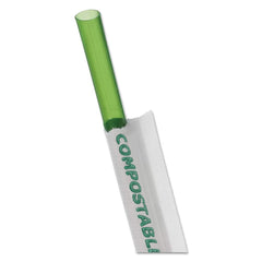 ECO PRODUCTS - Paper & Plastic Cups, Plates, Bowls & Utensils; Breakroom Accessory Type: Straws ; Breakroom Accessory Description: Straws/Stems/Sticks-Wrapped Straw ; Color: Green - Exact Tooling