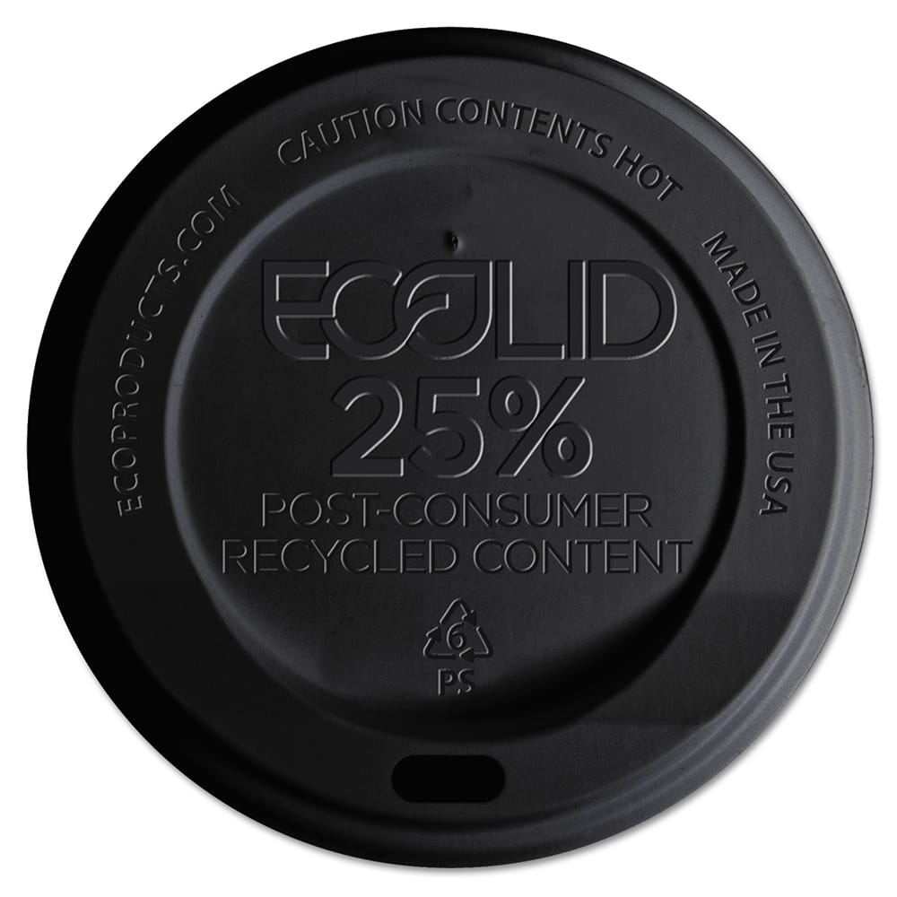 ECO PRODUCTS - Paper & Plastic Cups, Plates, Bowls & Utensils; Breakroom Accessory Type: Hot Cup Lid ; Breakroom Accessory Description: Cup Lids-Hot Cup ; Color: Black - Exact Tooling