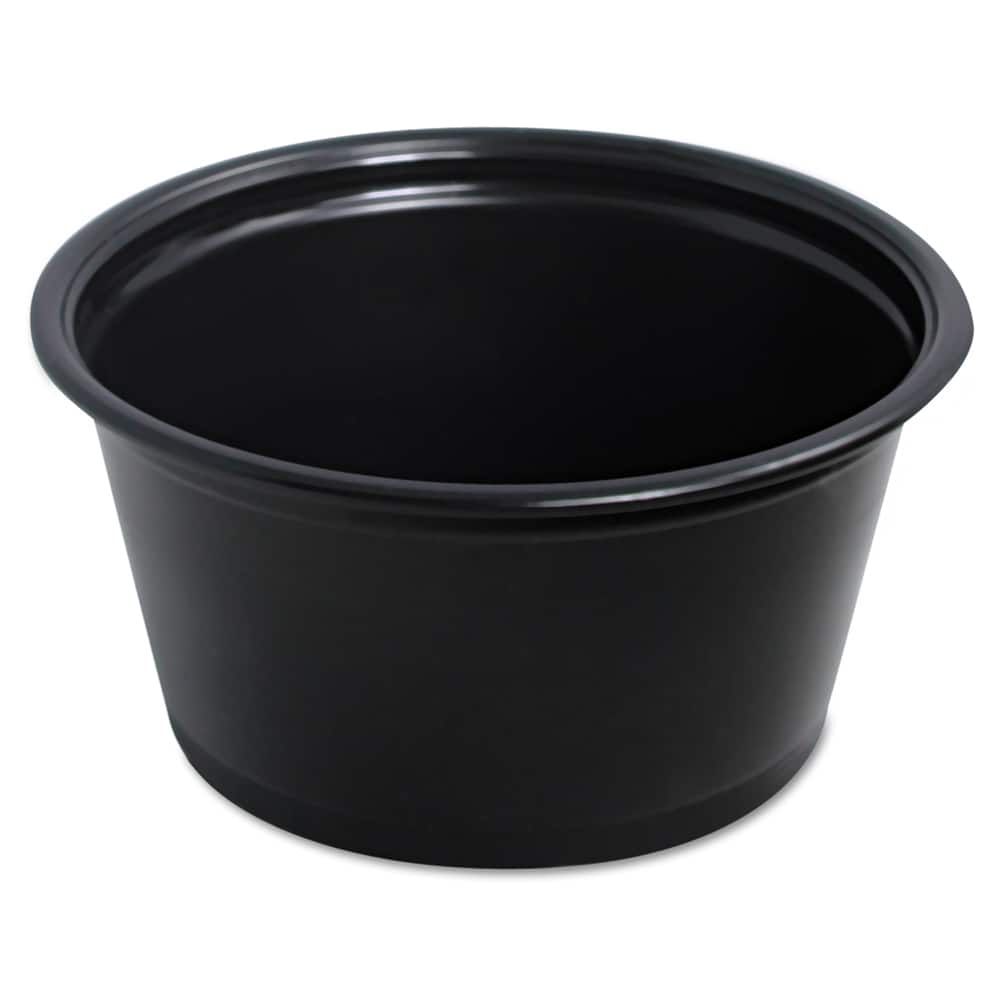 DART - Paper & Plastic Cups, Plates, Bowls & Utensils; Breakroom Accessory Type: Portion Cup ; Breakroom Accessory Description: Cups-Portion; Plastic ; Color: Black - Exact Tooling