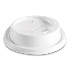 Huhtamaki - Paper & Plastic Cups, Plates, Bowls & Utensils; Breakroom Accessory Type: Hot Cup Lid ; Breakroom Accessory Description: Cup Lids-Hot Cup Dome ; Color: White - Exact Tooling
