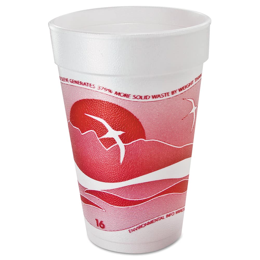 DART - Paper & Plastic Cups, Plates, Bowls & Utensils; Breakroom Accessory Type: Foam Cups ; Breakroom Accessory Description: Cups-Hot/Cold Drink; Foam ; Color: Cranberry/White - Exact Tooling