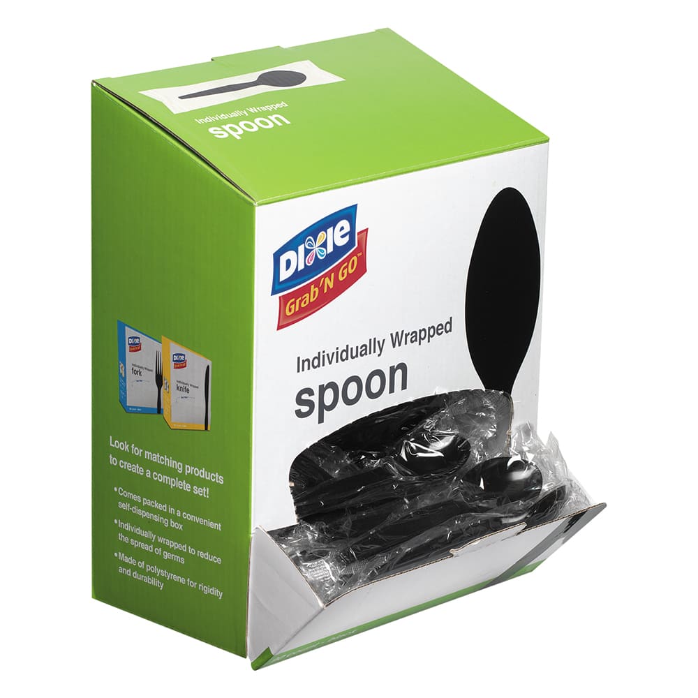 Dixie - Paper & Plastic Cups, Plates, Bowls & Utensils; Breakroom Accessory Type: Teaspoon ; Breakroom Accessory Description: Utensils-Disposable Teaspoon ; Color: Black - Exact Tooling