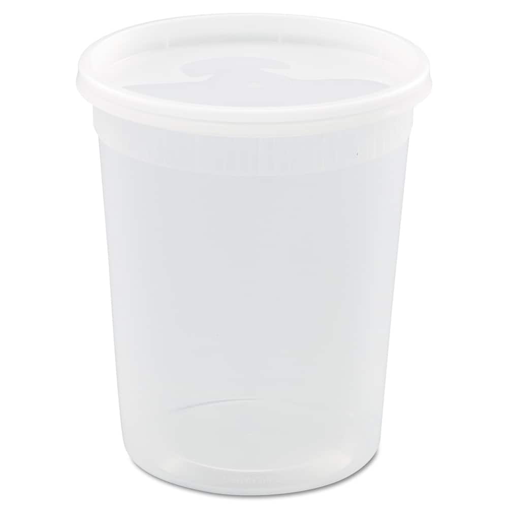 Pactiv - Food Containers; Type: Container & Lid Combination ; Shape: Round ; Volume Range: Smaller than 64 oz. ; Height (Decimal Inch): 6.000000 ; Diameter/Width (Decimal Inch): 4.5500 ; Length (Decimal Inch): 4.5500 - Exact Tooling