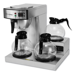 Coffee Pro - Coffee Makers; Coffee Maker Type: 36-Cup Commerical Drip Coffee Maker ; For Use With: Coffee ; Color: Stainless Steel ; Special Item Information: 3 Burners; 3 Warmers - Exact Tooling