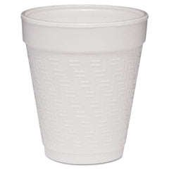 DART - Paper & Plastic Cups, Plates, Bowls & Utensils; Breakroom Accessory Type: Foam Cups ; Breakroom Accessory Description: Cups-Hot/Cold Drink; Foam ; Color: White with Greek Key Design - Exact Tooling