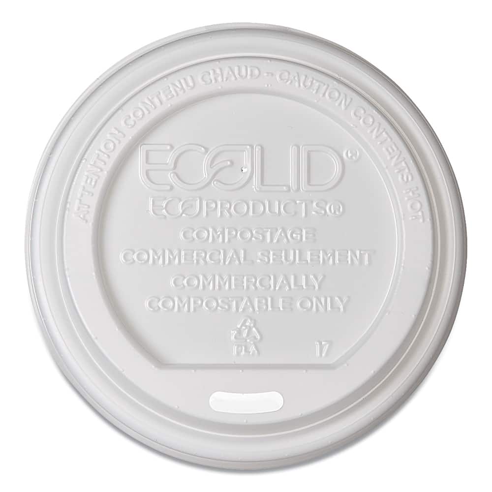 ECO PRODUCTS - Paper & Plastic Cups, Plates, Bowls & Utensils; Breakroom Accessory Type: Hot Cup Lid ; Breakroom Accessory Description: Cup Lids-Hot Cup ; Color: White - Exact Tooling