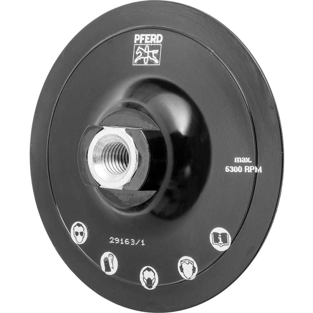 PFERD - Disc Backing Pads; Backing Pad Type: Hook & Loop ; Pad Diameter (Inch): 4-1/2 ; Maximum RPM: 5300.000 ; Thread Size: 5/8-11 ; Density: Medium - Exact Tooling