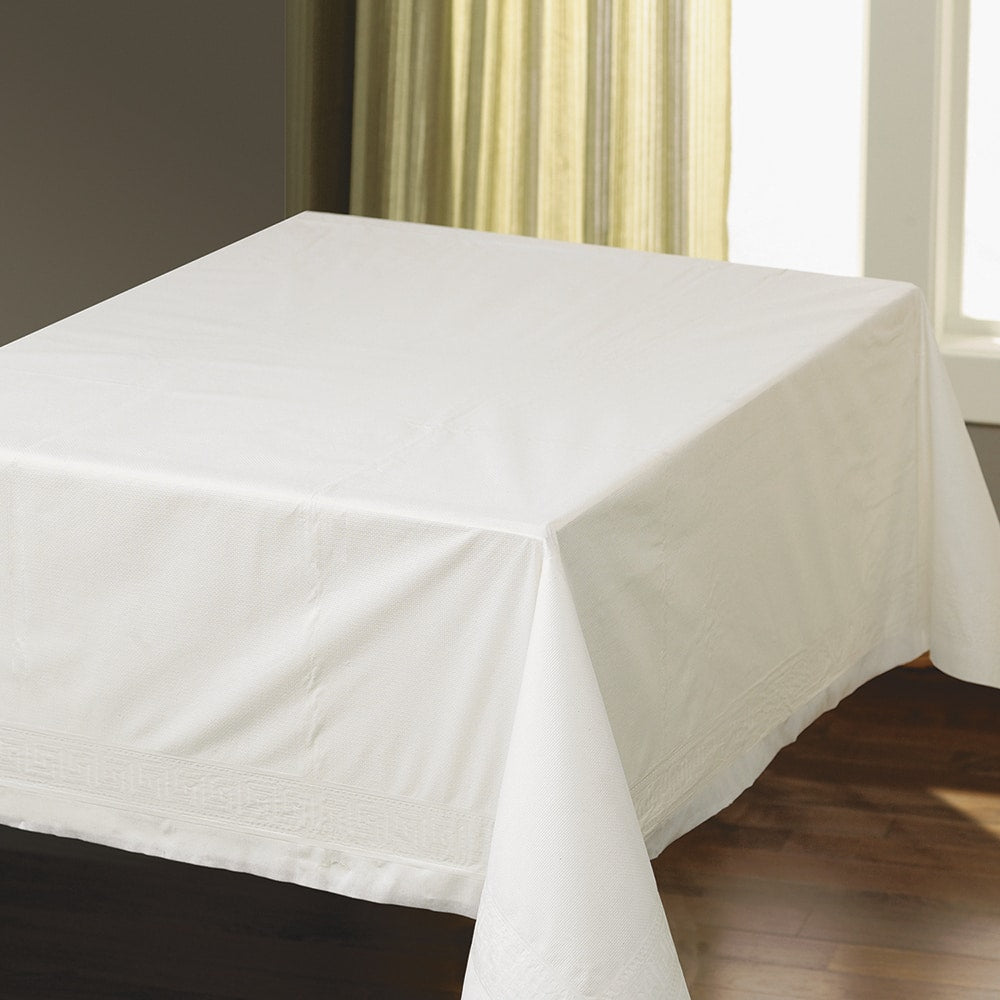 Hoffmaster - Tablecloths; Type: Table Cover ; Color: White ; Width (Inch): 82 ; Length (Inch): 82 ; Length (Feet): 6.833 ; Material: Tissue/Polyethylene - Exact Tooling