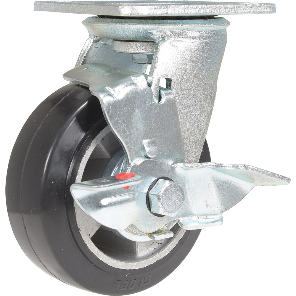 Vestil - Standard Casters; Mount: With Holes ; Style: Swivel w/Brake ; Wheel Diameter: 5 (Inch); Wheel Width: 2 (Inch); Overall Height (Inch): 6-1/2 ; Load Capacity (Lb.): 661.000 - Exact Tooling