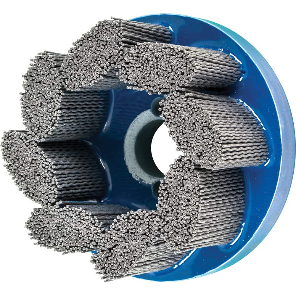 PFERD - Disc Brushes; Outside Diameter (Inch): 4 ; Grit: 80 ; Abrasive Material: Silicon Carbide ; Brush Type: Crimped ; Connector Type: Arbor ; Arbor Hole Size (Inch): 7/8 - Exact Tooling