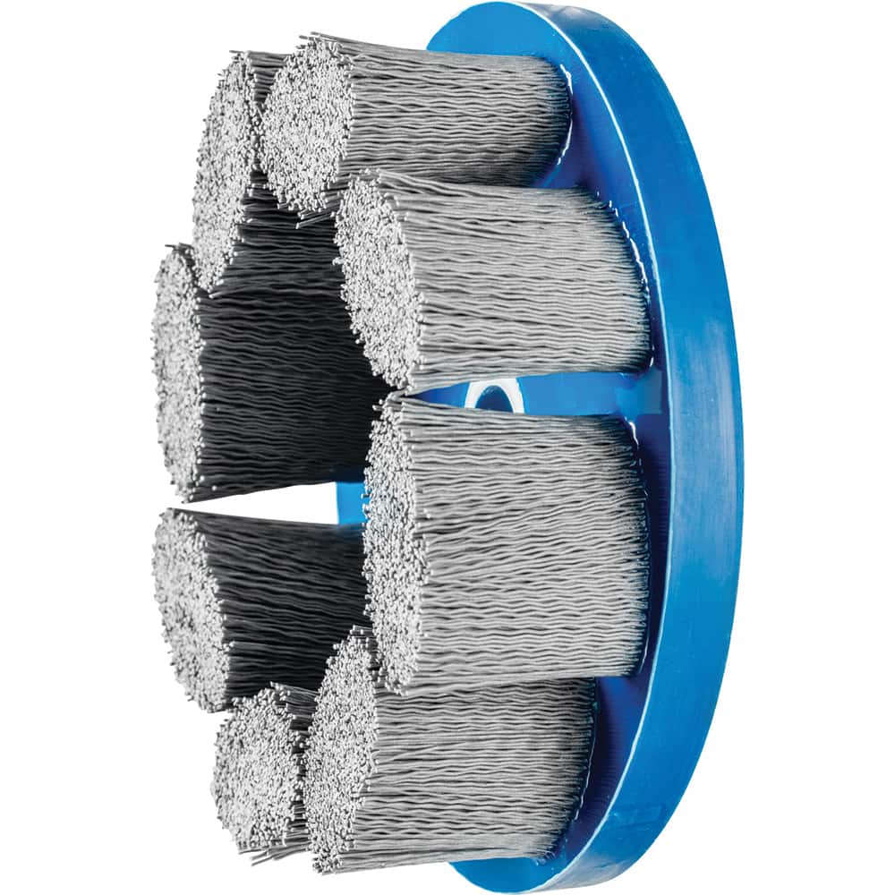 PFERD - Disc Brushes; Outside Diameter (Inch): 6 ; Grit: 320 ; Abrasive Material: Silicon Carbide ; Brush Type: Crimped ; Connector Type: Arbor ; Arbor Hole Size (Inch): 7/8 - Exact Tooling