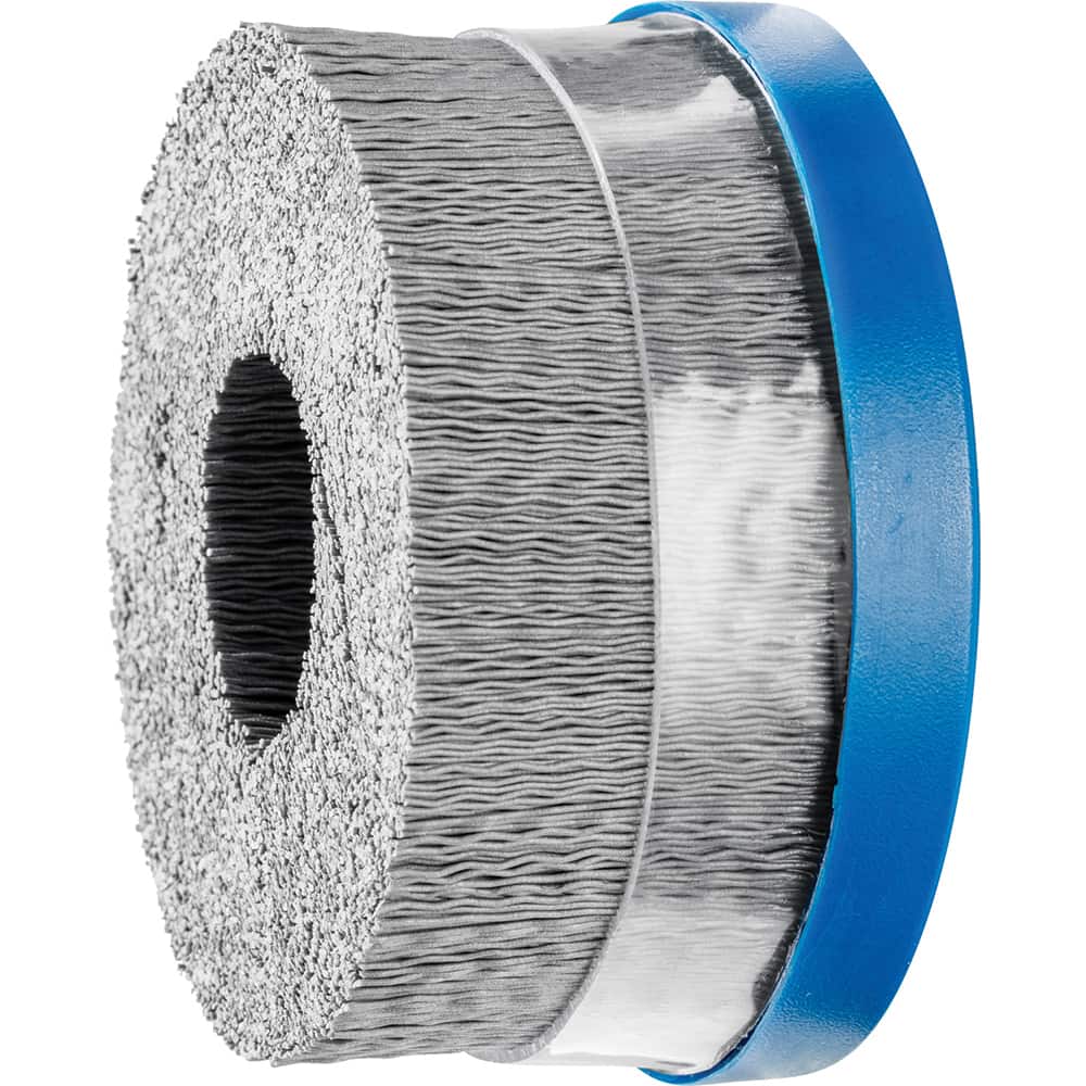 PFERD - Disc Brushes; Outside Diameter (Inch): 4 ; Grit: 320 ; Abrasive Material: Silicon Carbide ; Brush Type: Crimped ; Connector Type: Arbor ; Arbor Hole Size (Inch): 7/8 - Exact Tooling