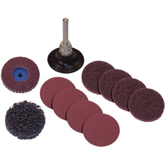 PFERD - Disc Kits; Abrasive Type: Non-Woven & Coated ; Disc Diameter (Inch): 2 ; Abrasive Material: Aluminum Oxide; Silicon Carbide ; Grade: Medium ; Number of Pieces: 11.000 - Exact Tooling