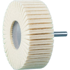 PFERD - Mounted Flap Wheels; Abrasive Type: Coated ; Outside Diameter (Inch): 3 ; Face Width (Inch): 1 ; Abrasive Material: Felt ; Grade: Hard ; Mounting Type: 1/4" Shank - Exact Tooling