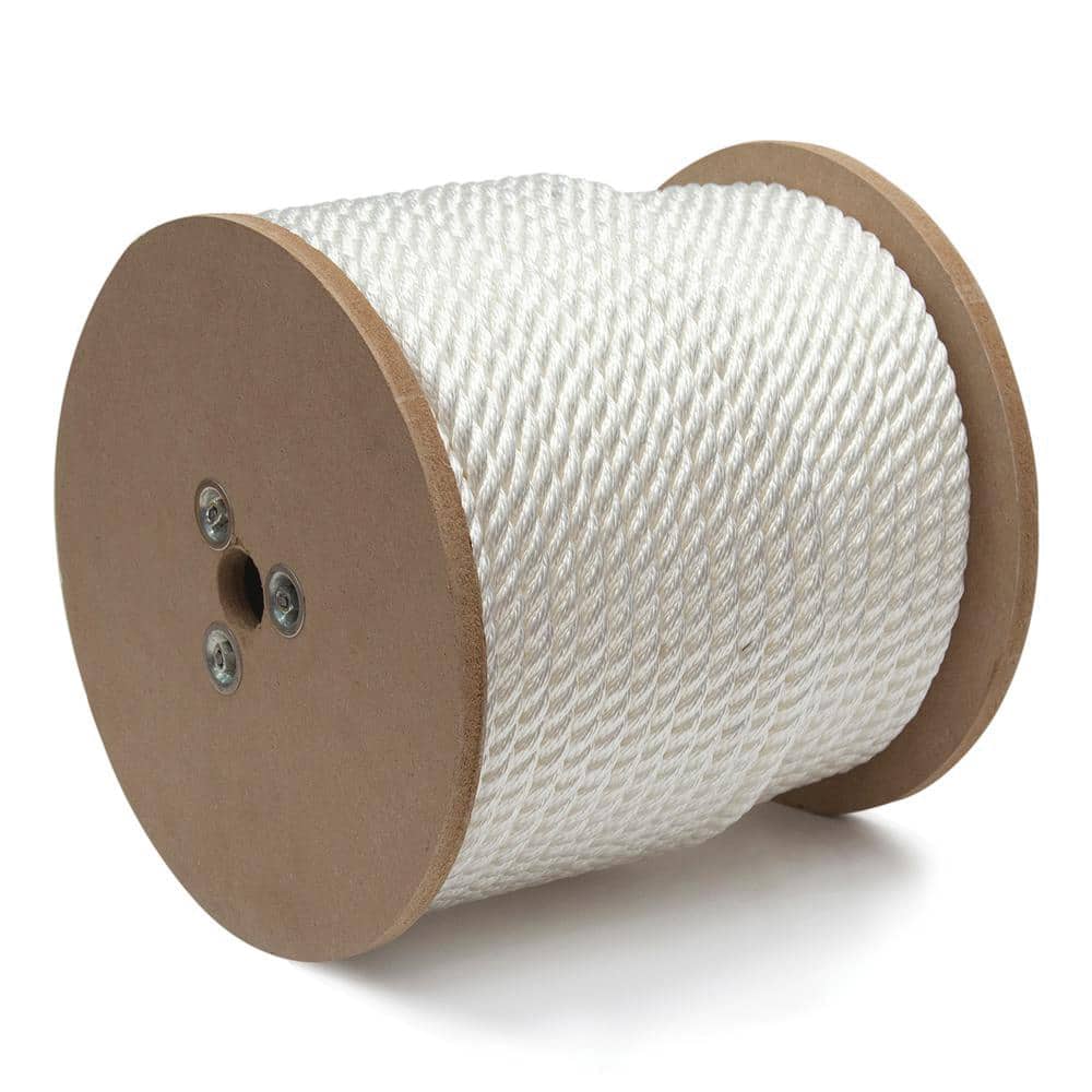 Mibro - Rope; Type: Twisted Rope ; Head/Holder Diameter (Inch): 1/2 ; Material: Nylon ; Load Capacity (Lb.): 535.000 ; Maximum Length: 250.00 ; Color: White - Exact Tooling