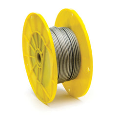 Mibro - Wire Rope & Cable; Type: Aircraft Cable ; Breaking Strength (Lb.): 184.00 ; Diameter (Inch): 1/8 ; Bare Diameter: 3/32 (Inch); Strand Type: 7 x 7 ; Head Coating: Vinyl - Exact Tooling