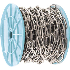 Mibro - Weldless Chain; Type: Decorative ; Load Capacity (Lb.): 35.000 ; Chain Diameter (Decimal Inch): 0.1100 ; Finish/Coating: Nickel ; Inside Length (Decimal Inch): 1.1000 - Exact Tooling