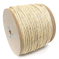 Mibro - Rope; Type: Twisted Rope ; Head/Holder Diameter (Inch): 1/4 ; Material: Sisal ; Load Capacity (Lb.): 48.000 ; Maximum Length: 1200.00 ; Color: Natural - Exact Tooling