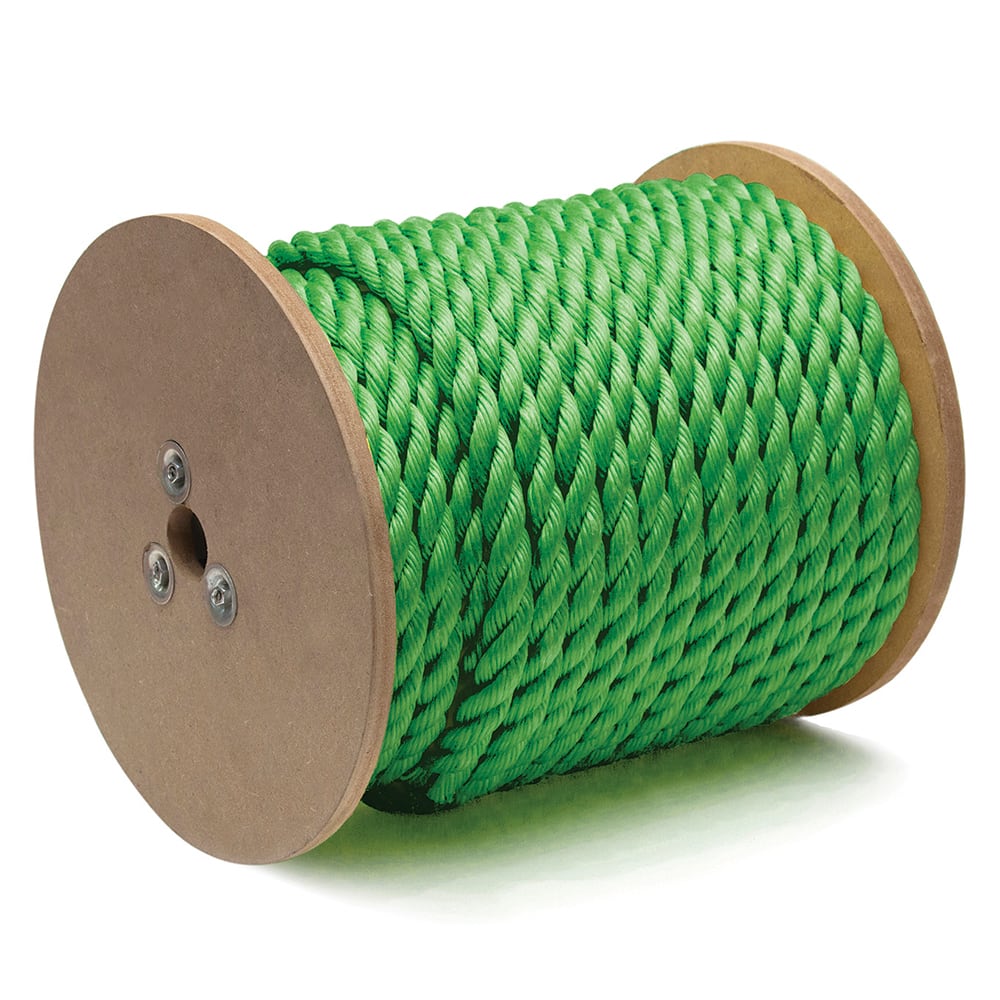 Mibro - Rope; Type: Twisted Rope ; Head/Holder Diameter (Inch): 3/4 ; Material: Polypropylene ; Load Capacity (Lb.): 1000.000 ; Maximum Length: 150.00 ; Color: Green - Exact Tooling