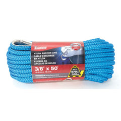 Mibro - Twine; Type: Anchor Line ; Material: Nylon ; Color: Blue ; Breaking Strength (Lb.): 570.00 ; Core Diameter (Inch): 3/8 ; Length (Feet): 50.000 - Exact Tooling