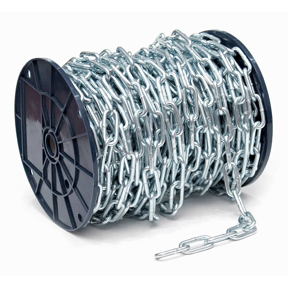 Mibro - Welded Chain; Chain Grade: 30 ; Trade Size: #2/0 ; Load Capacity (Lb.): 520.000 ; Finish/Coating: Bright Zinc Plated ; Type: Straight Link Coil ; Chain Diameter (Decimal Inch): 0.1900 - Exact Tooling