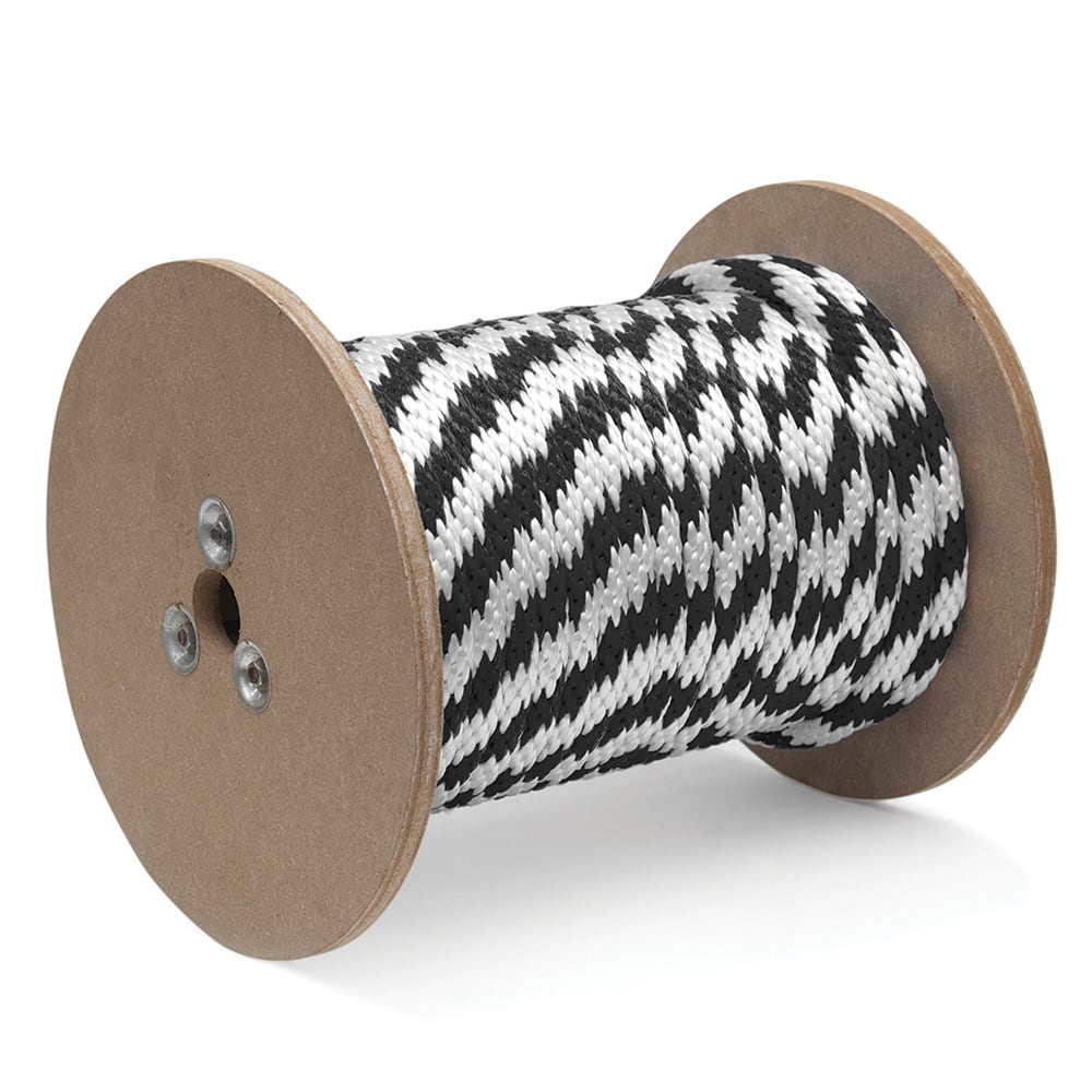 Mibro - Rope; Type: Solid Braid ; Head/Holder Diameter (Inch): 5/8 ; Material: Polypropylene ; Load Capacity (Lb.): 290.000 ; Maximum Length: 200.00 ; Color: Black/White - Exact Tooling