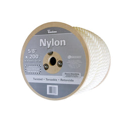 Mibro - Rope; Type: Twisted Rope ; Head/Holder Diameter (Inch): 5/8 ; Material: Nylon ; Load Capacity (Lb.): 935.000 ; Maximum Length: 200.00 ; Color: White - Exact Tooling