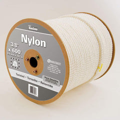 Mibro - Rope; Type: Twisted Rope ; Head/Holder Diameter (Inch): 3/8 ; Material: Nylon ; Load Capacity (Lb.): 278.000 ; Maximum Length: 600.00 ; Color: White - Exact Tooling